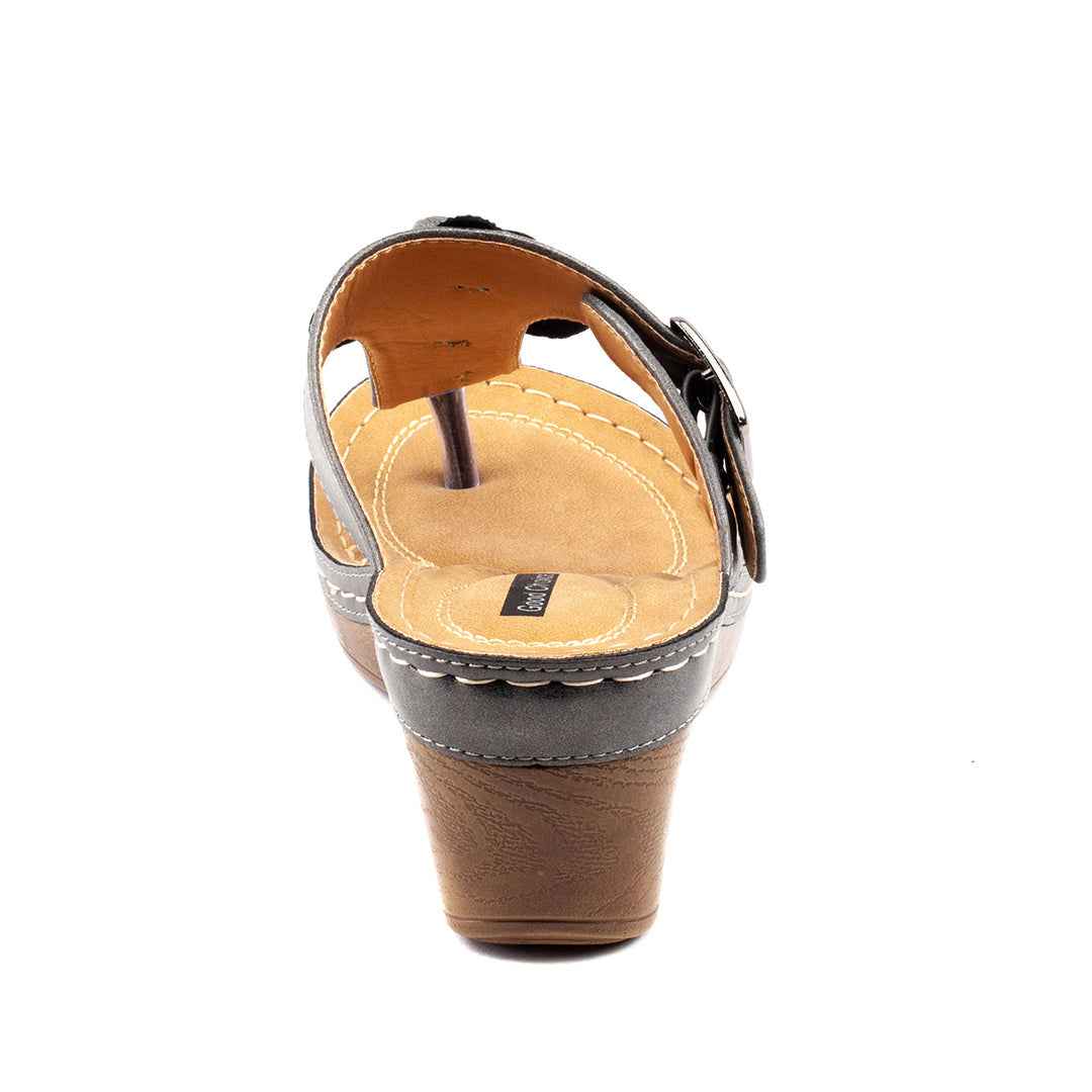 Women's Flora Pewter Wedge Sandals