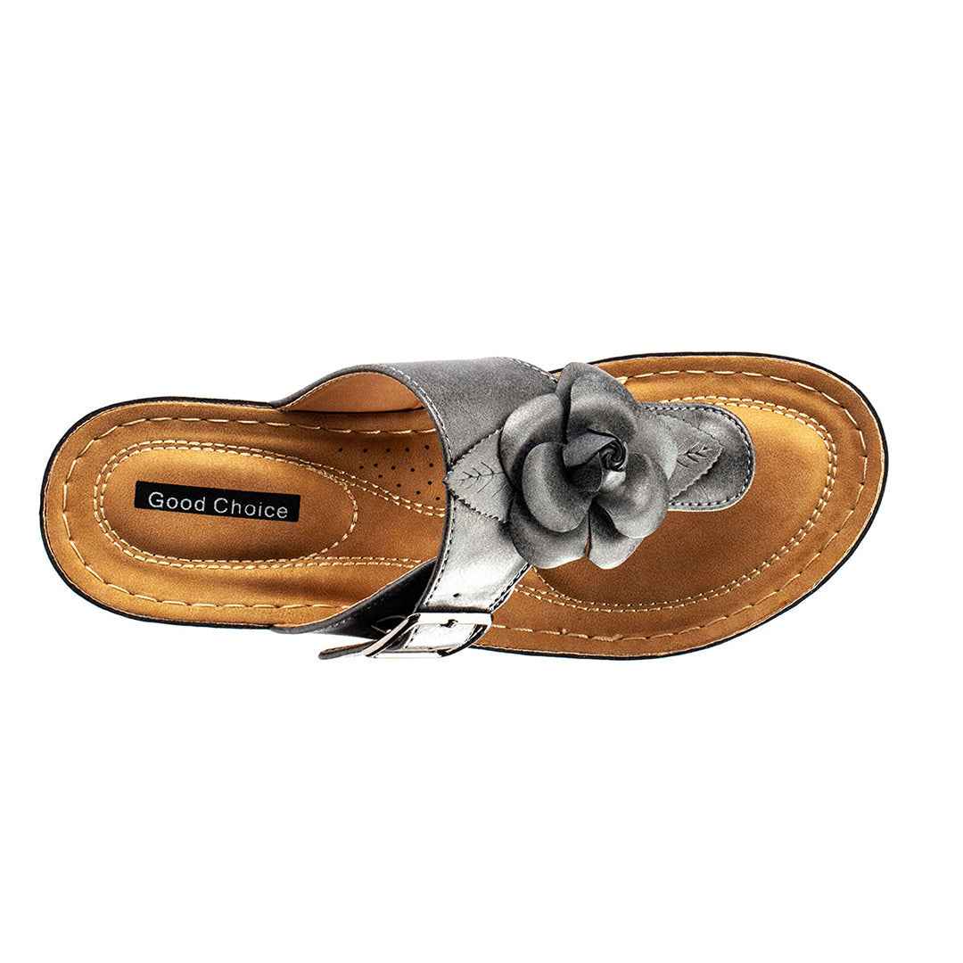 Women's Flora Pewter Wedge Sandals