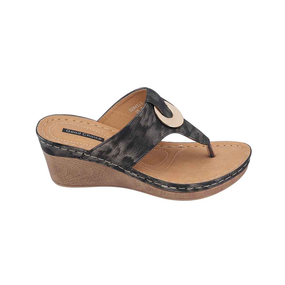 Women's Genelle Black Wedge Sandals