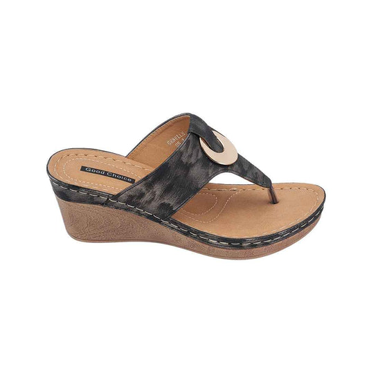 Women's Genelle Black Wedge Sandals