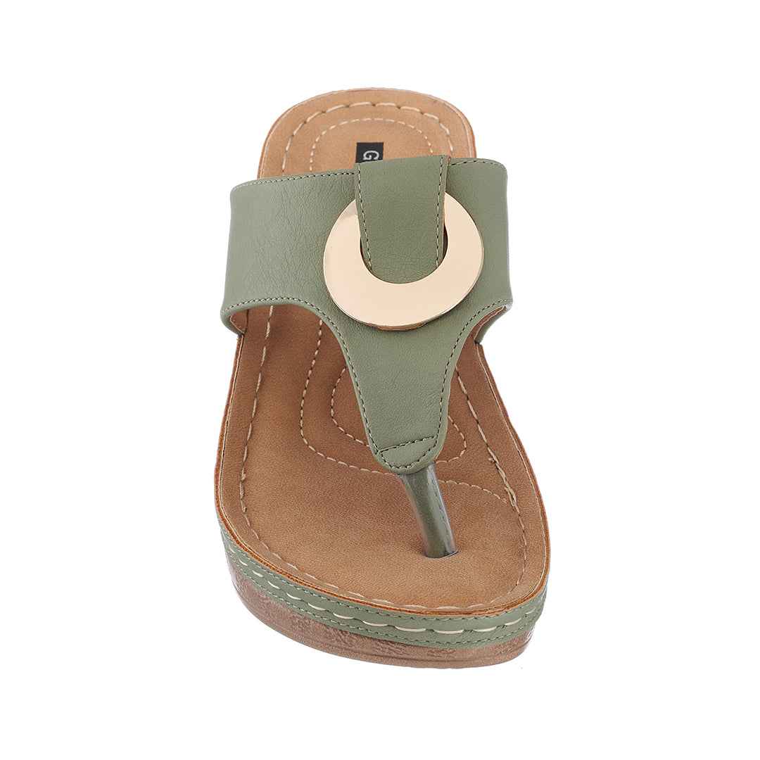 Women’s Genelle Green Wedge Sandals | Chic Summer Footwear