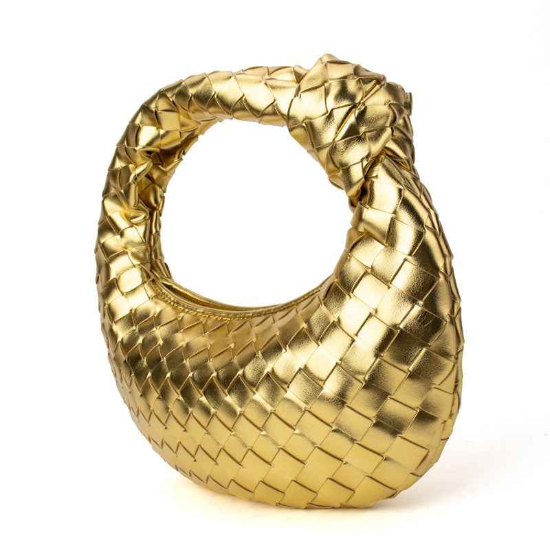 The Charlize | Knotted Woven Handbag Gold