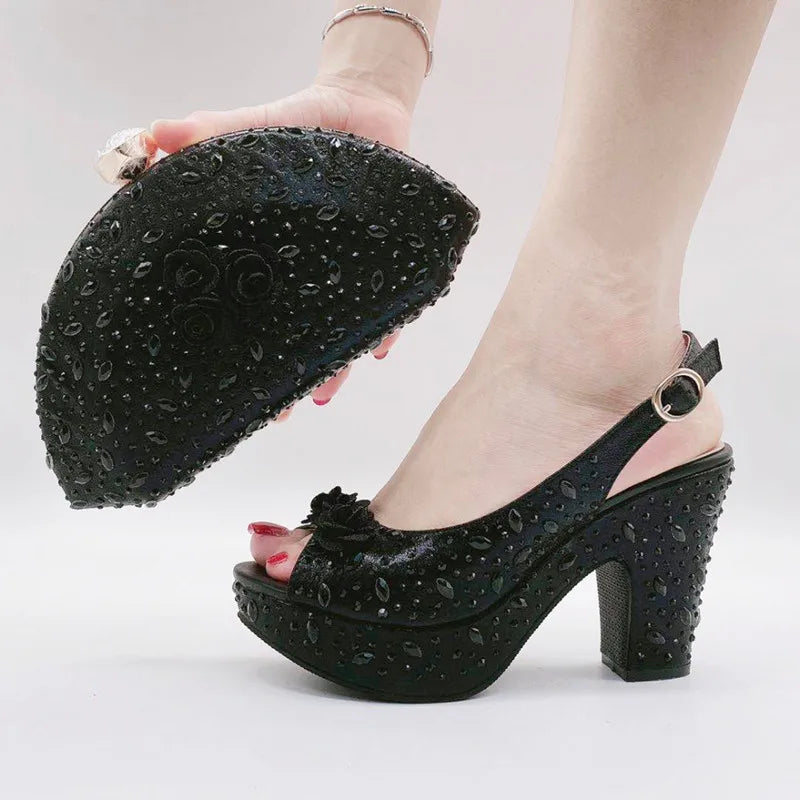 Italian Shoes With Matching Bags Set HKV1-8