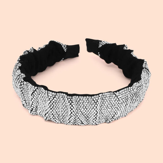 Pleated Rhinestone Headband