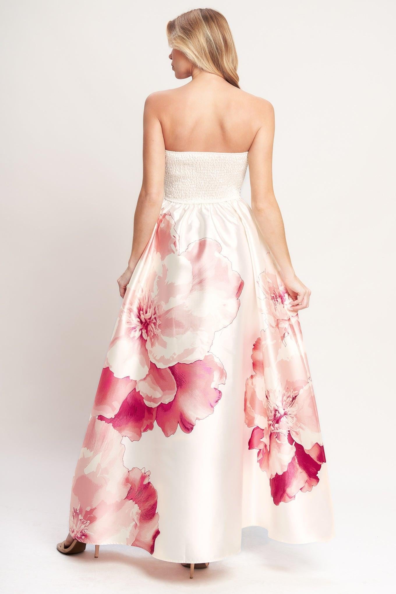 LUXE PEONY WOVEN MAXI DRESS