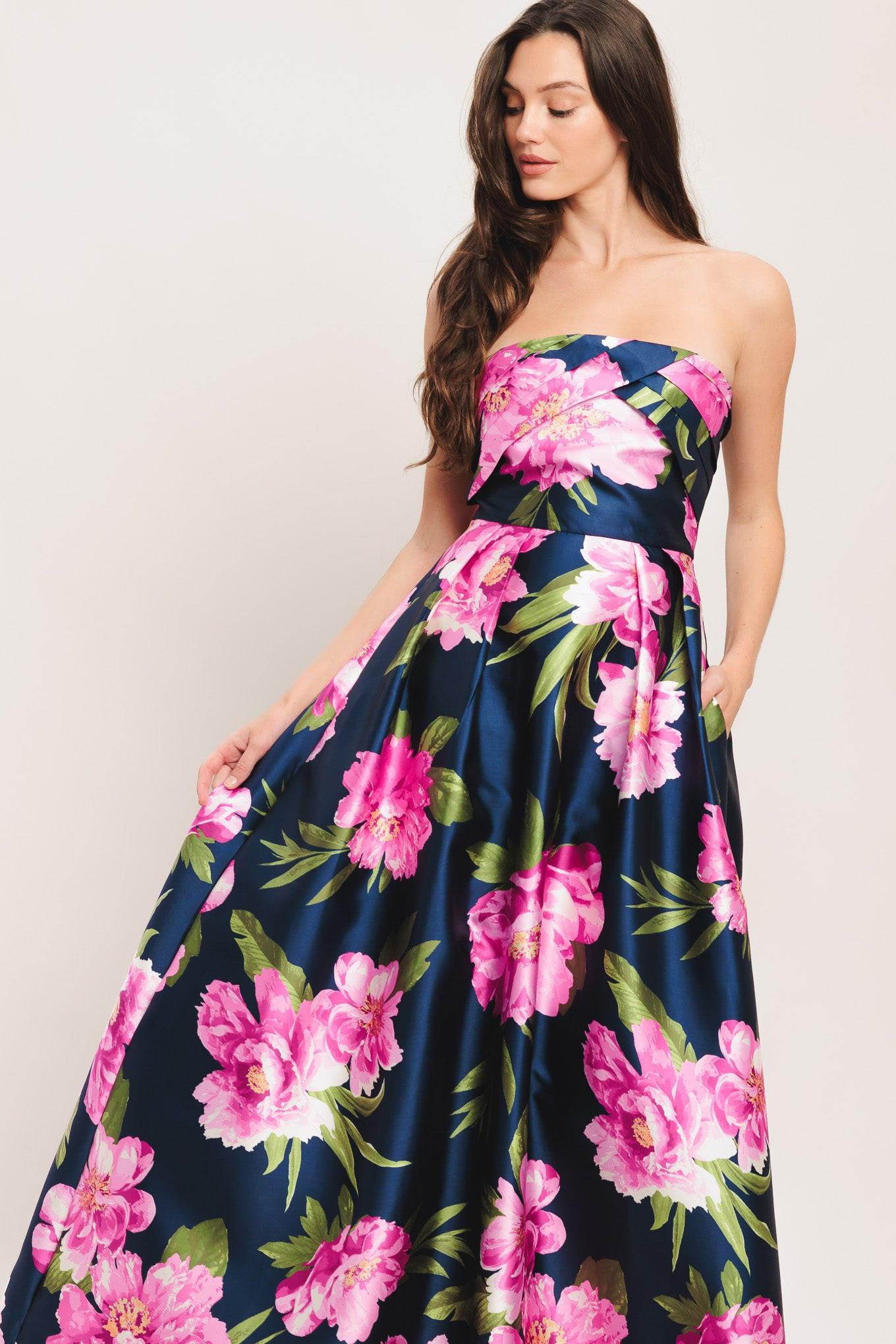 LUNA FLORA WOVEN MAXI DRESS