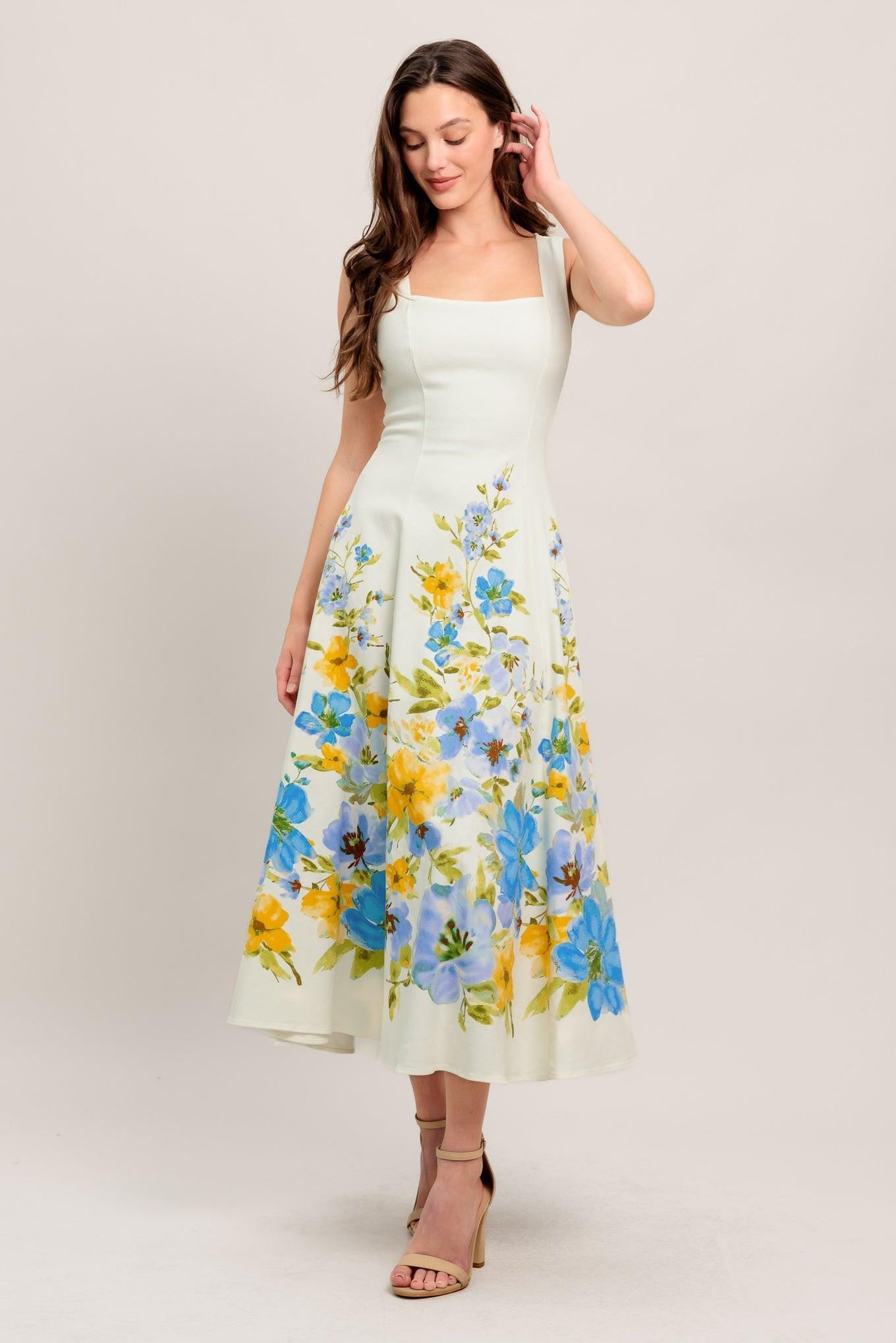 DREAMING OF THE COAST WOVEN MIDI DRESS