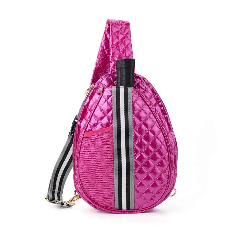 The Brooklyn | Pickleball Puffer Sling Bag Electric Pink