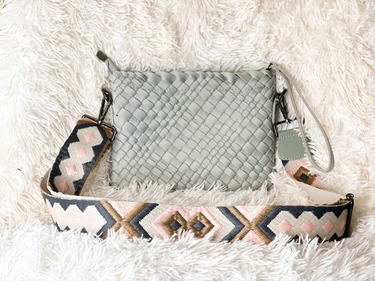 The Bella Woven Neoprene Crossbody - Gray