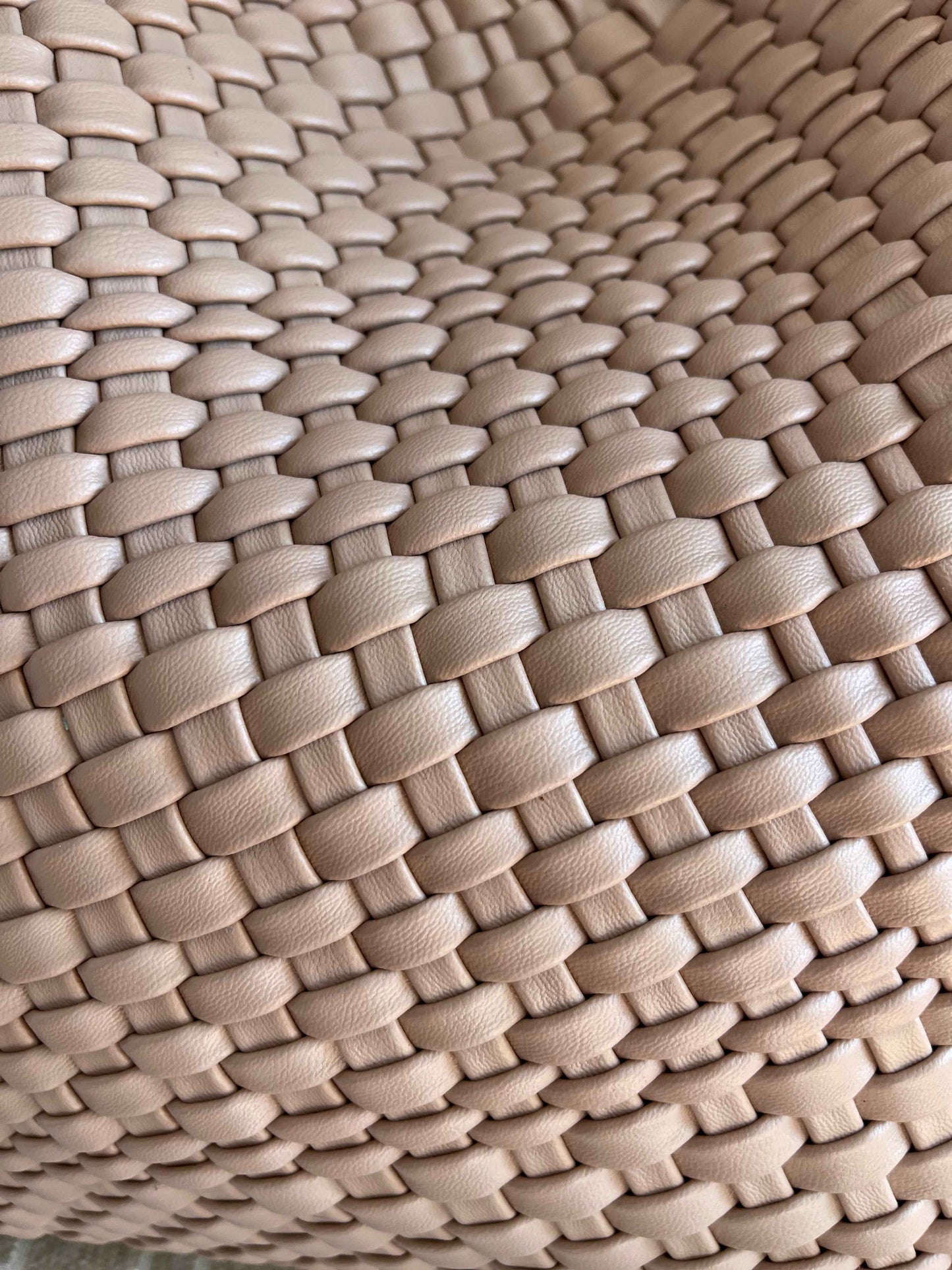 The Willow | Large Woven Vegan Leather Tote - Khaki