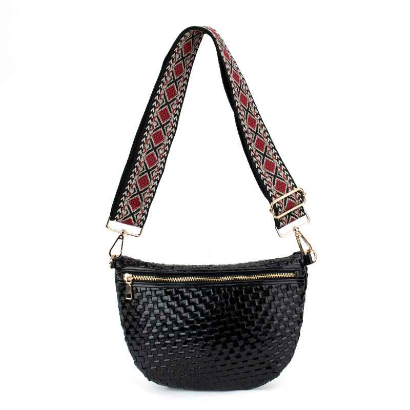 The Fiona | Woven Bum Bag Black
