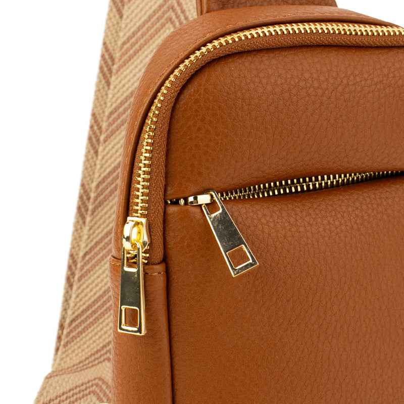 The Harlow | Sling Bag with Chevron Strap | 3 Colors
