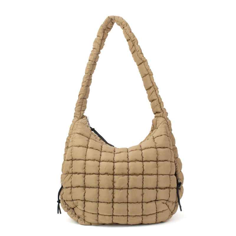The Ashton | Puffer Hobo Tote | 10 Colors Khaki