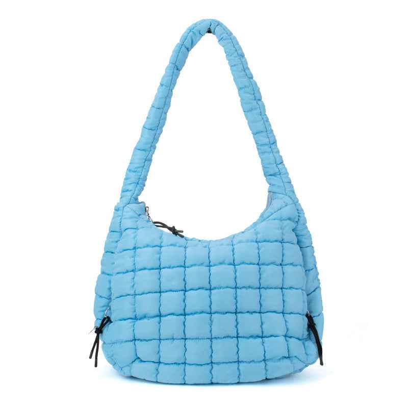 The Ashton | Puffer Hobo Tote | 10 Colors Pool Blue