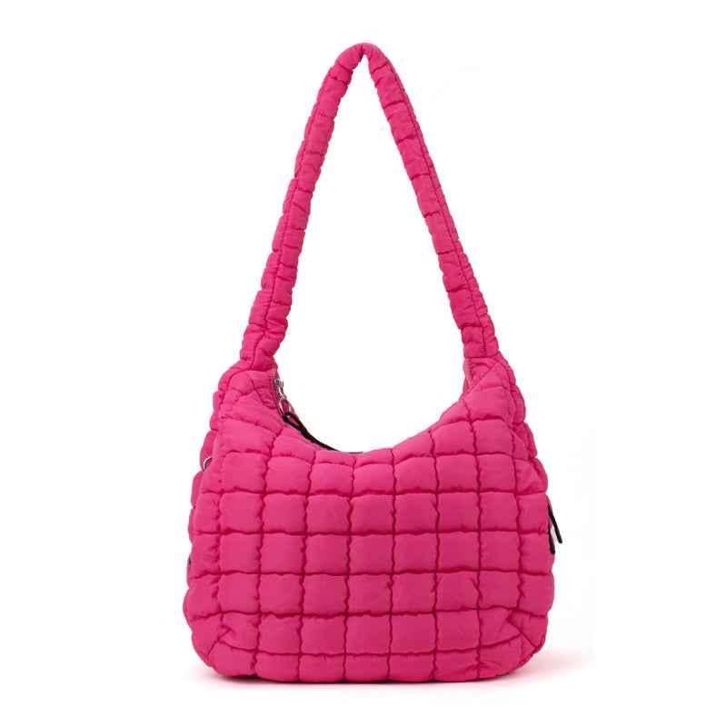 The Ashton | Puffer Hobo Tote | 10 Colors Bright Pink