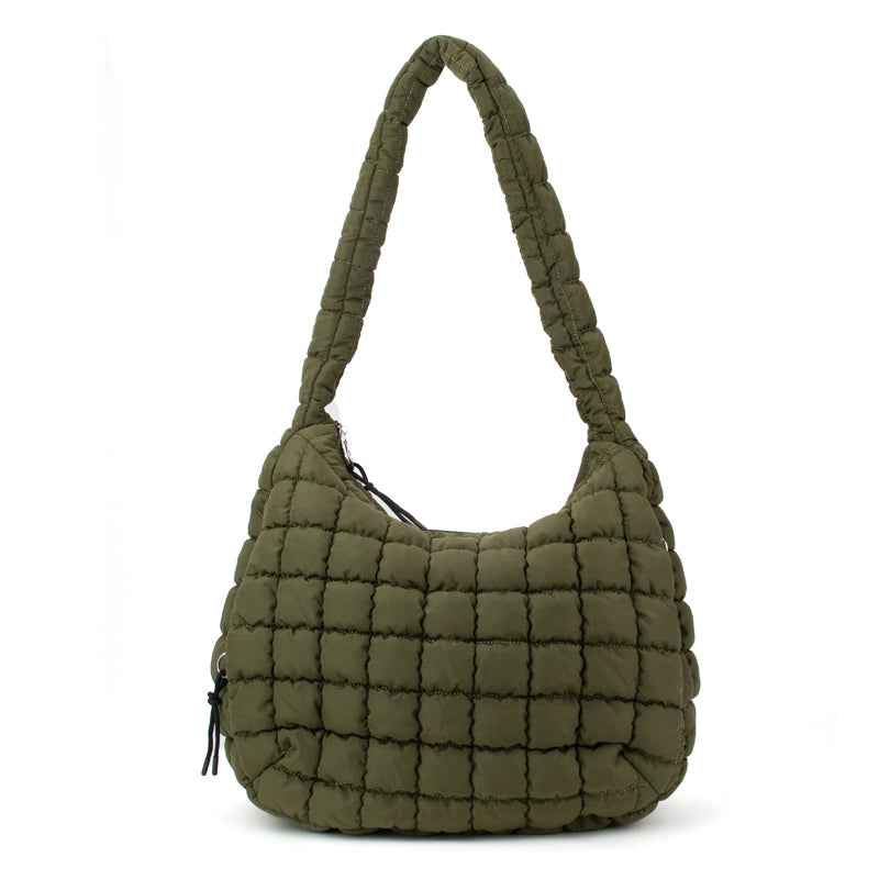 The Ashton | Puffer Hobo Tote | 10 Colors Olive