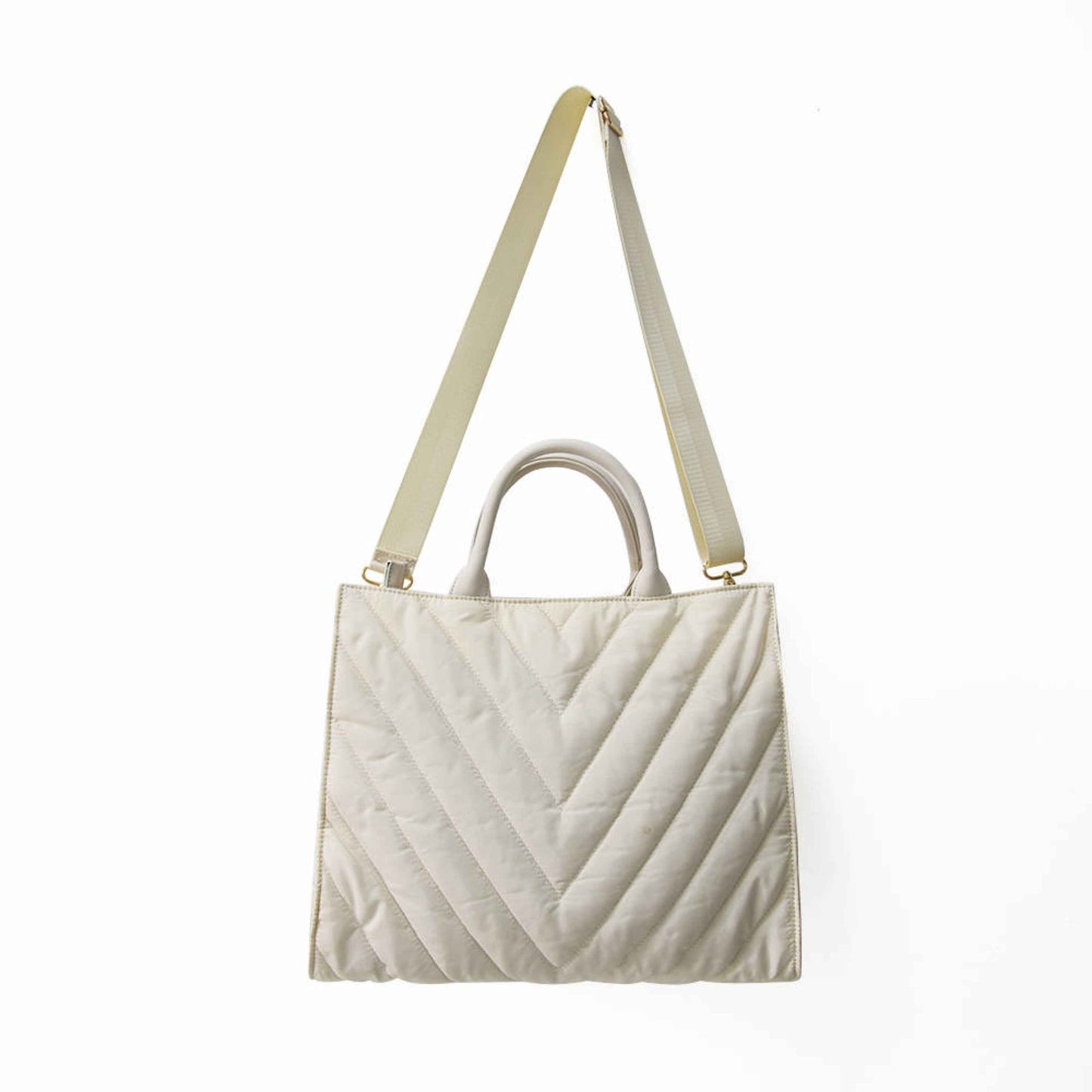 The Carmen | Chevron Stripe Large Puffer Tote