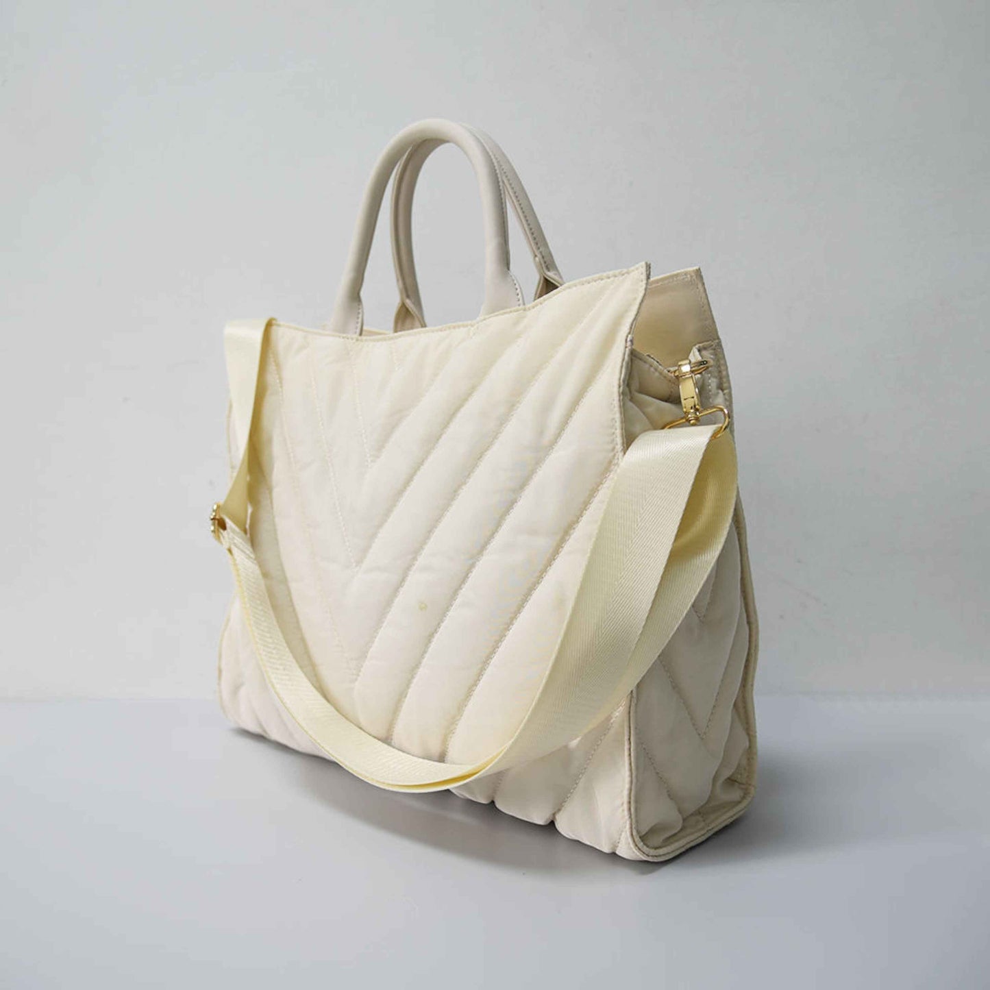 The Carmen | Chevron Stripe Large Puffer Tote