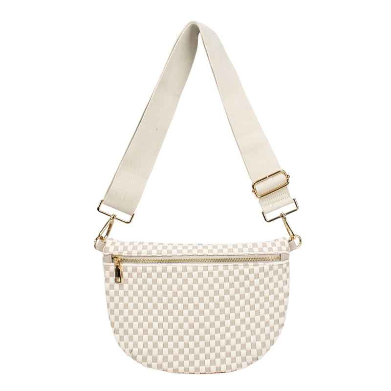 The Fiona | Woven Bum Bag Gray Checkered