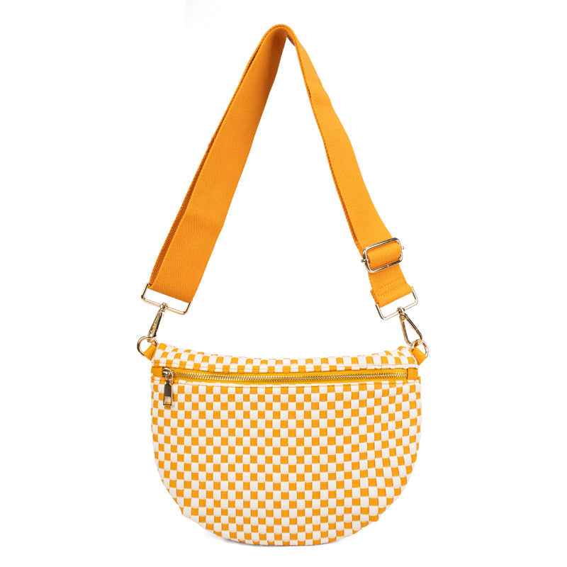 The Fiona | Woven Bum Bag Orange Checkered