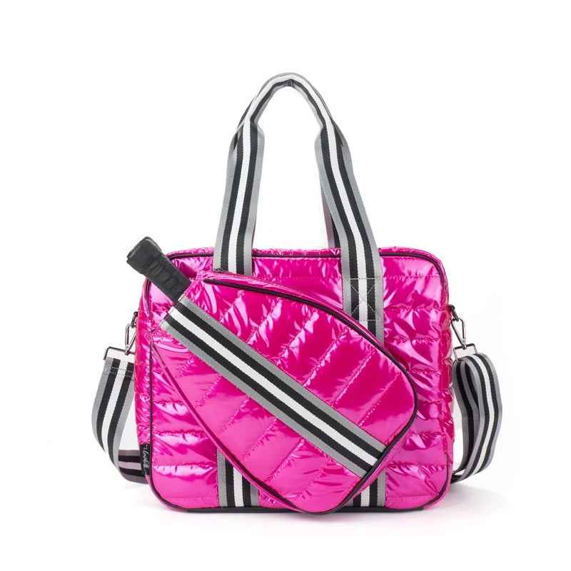 The Bennett | Pickleball Puffer Duffel Sport Bag | 5 Colors Electric Pink