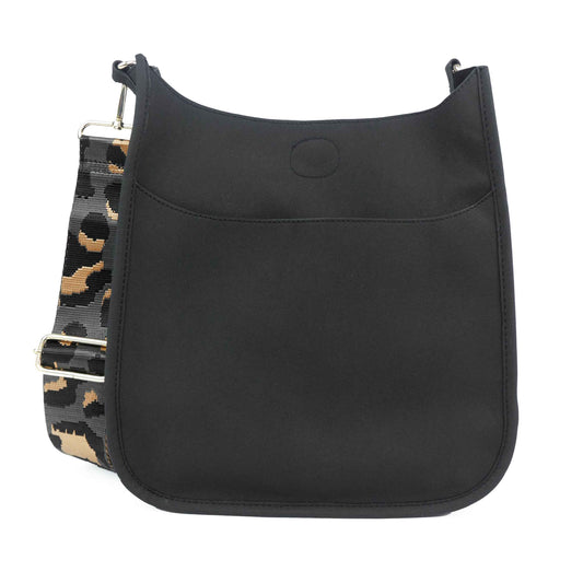 Vegan Suede Crossbody Bag (BLACK) - Pick Your Strap