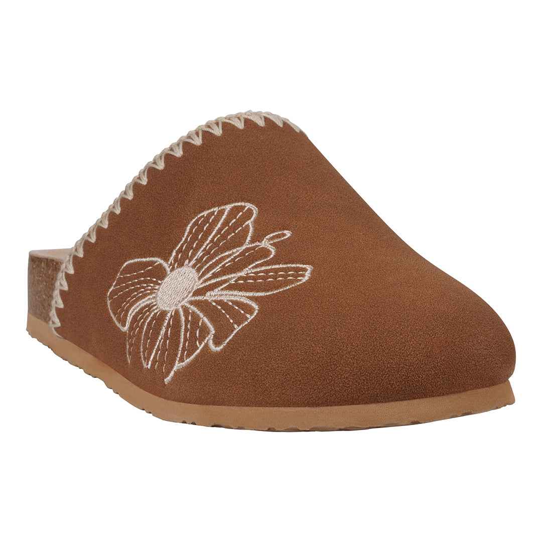 Women's Jamie Cognac Slide Footbed Clogs Cognac