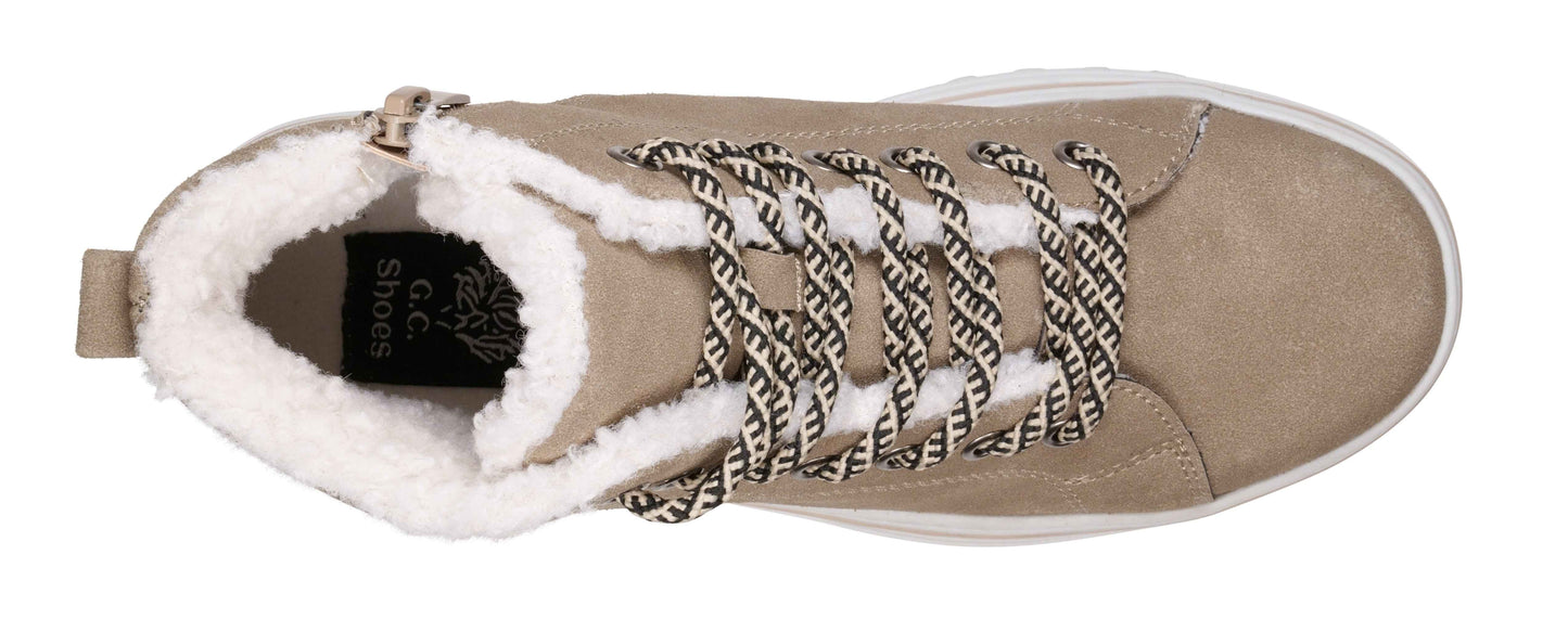 Justine Lace-up Taupe Bootie