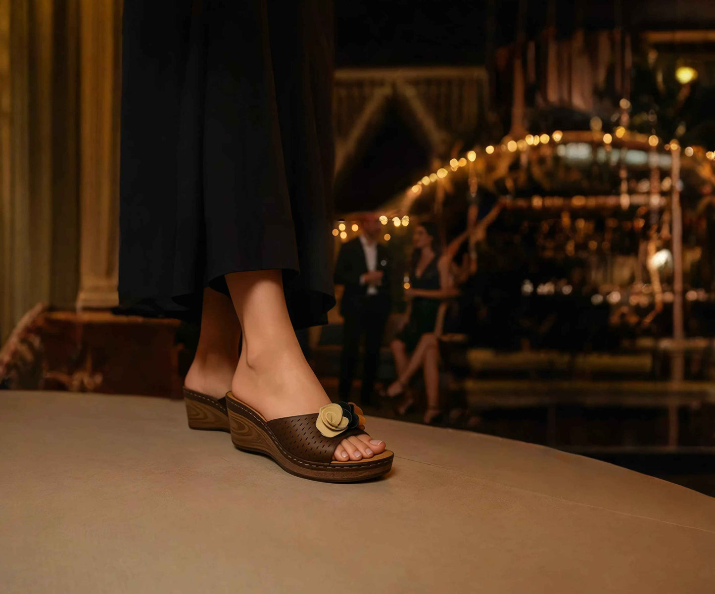 Women's Juliet Black Wedge Sandals