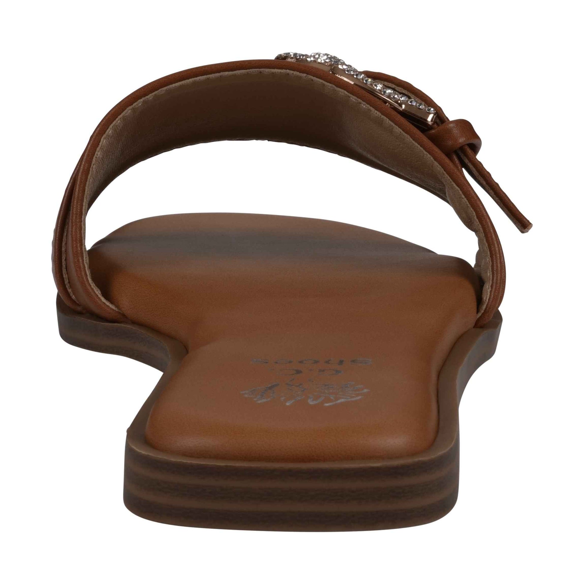 Women's Kenna Natural Embellished Buckle Flat Sandals