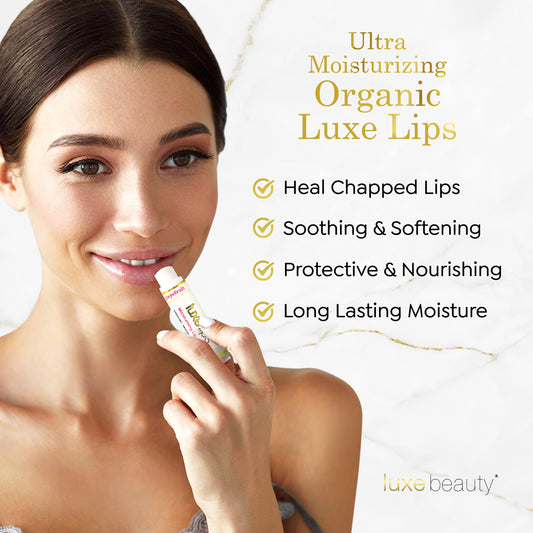 Luxe Lips 4 Pack: Caramel Popcorn, Watermelon, Vanilla & Strawberry