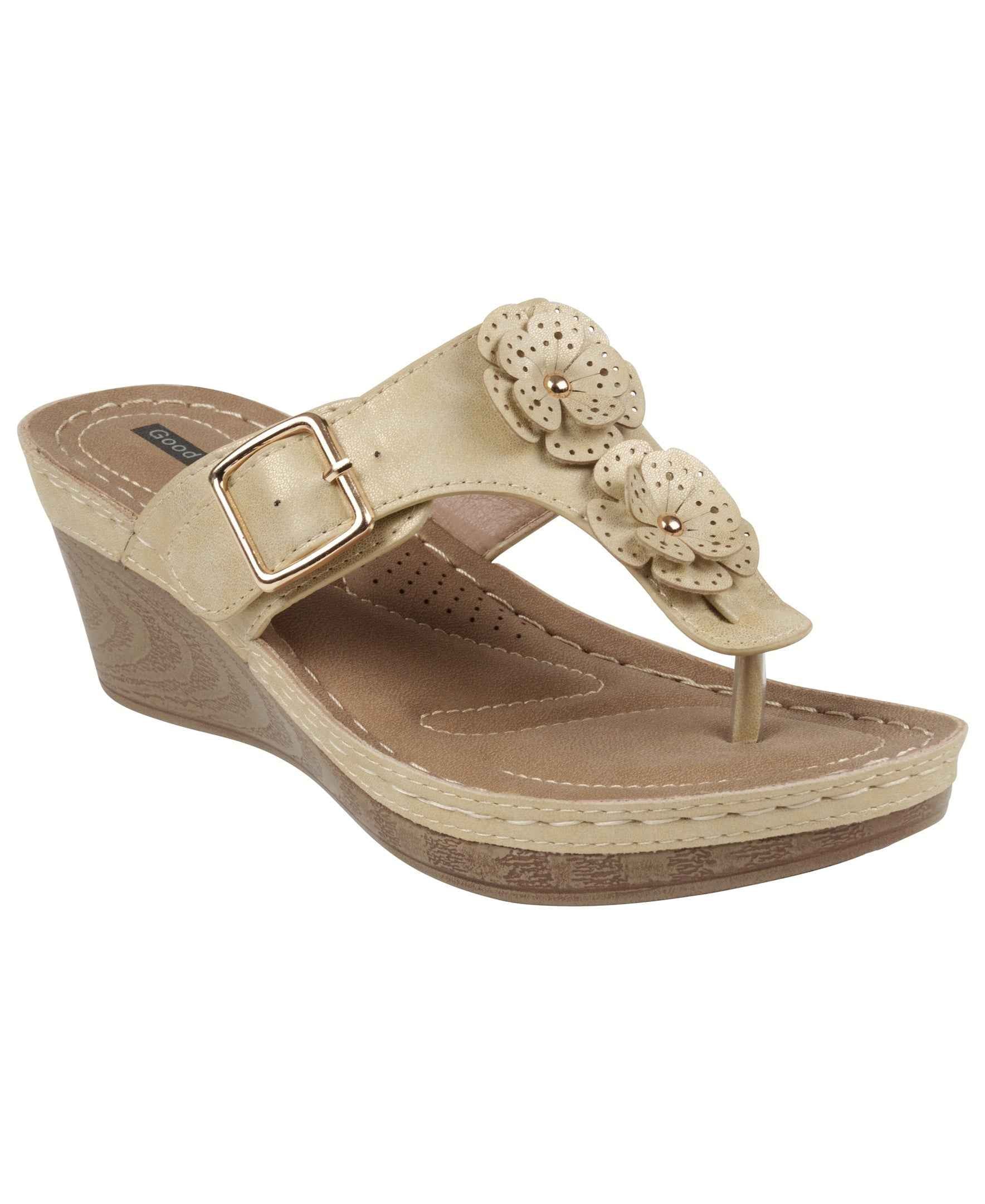 Narbone Gold Wedge Sandals 10