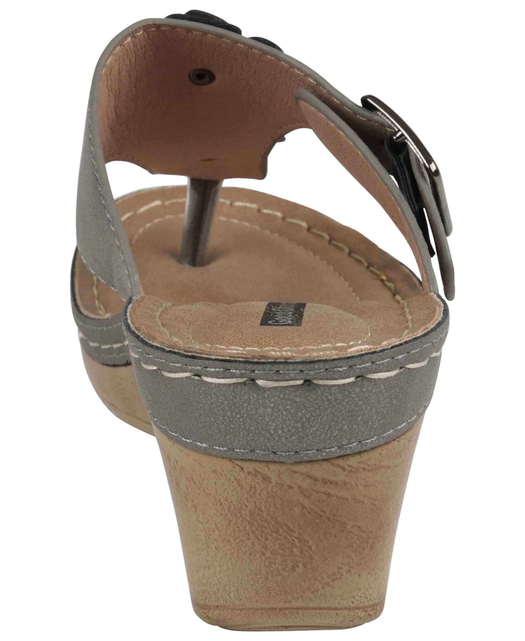 Narbone Pewter Wedge Sandals | Comfortable Summer Wedges