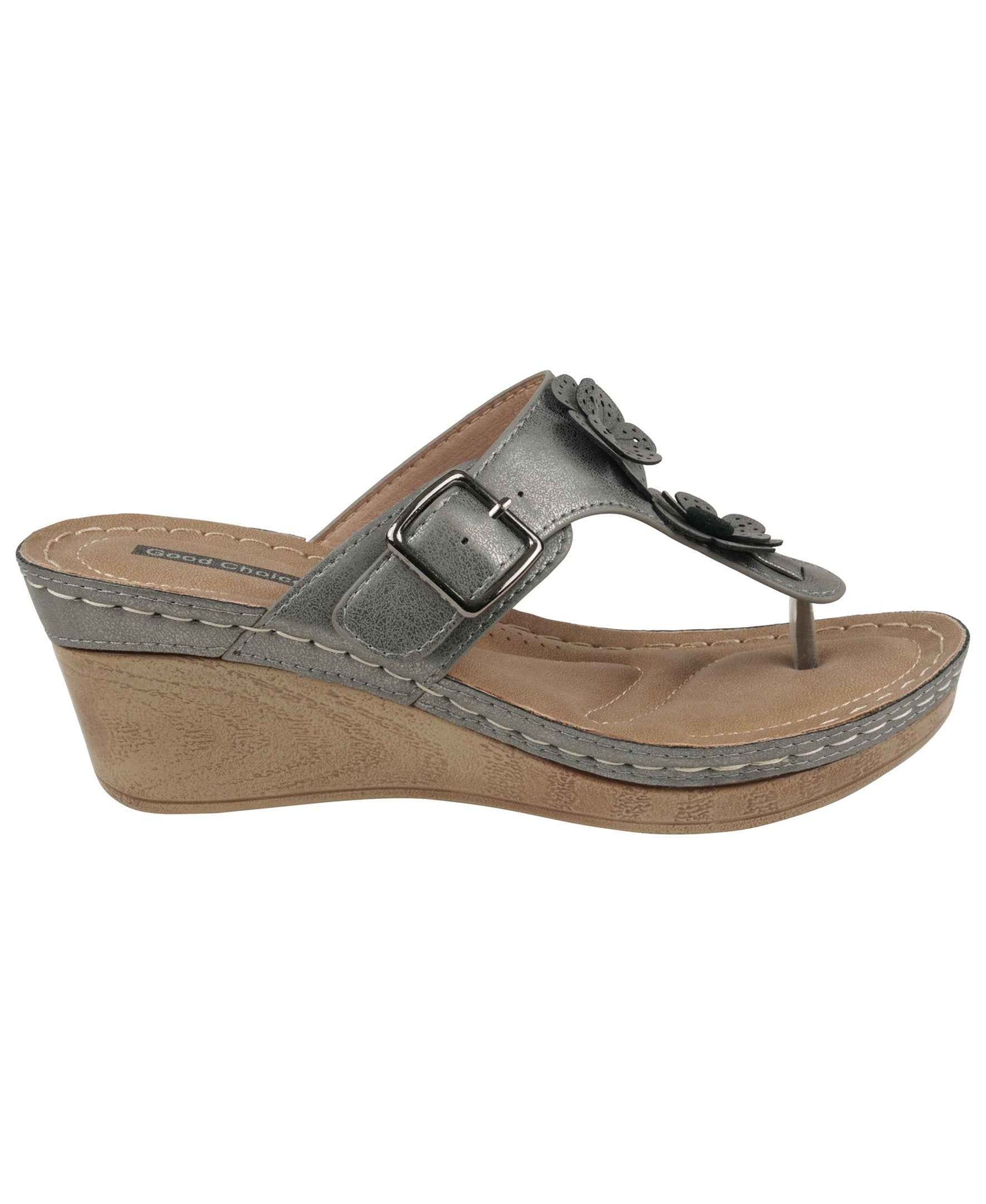 Narbone Pewter Wedge Sandals | Comfortable Summer Wedges