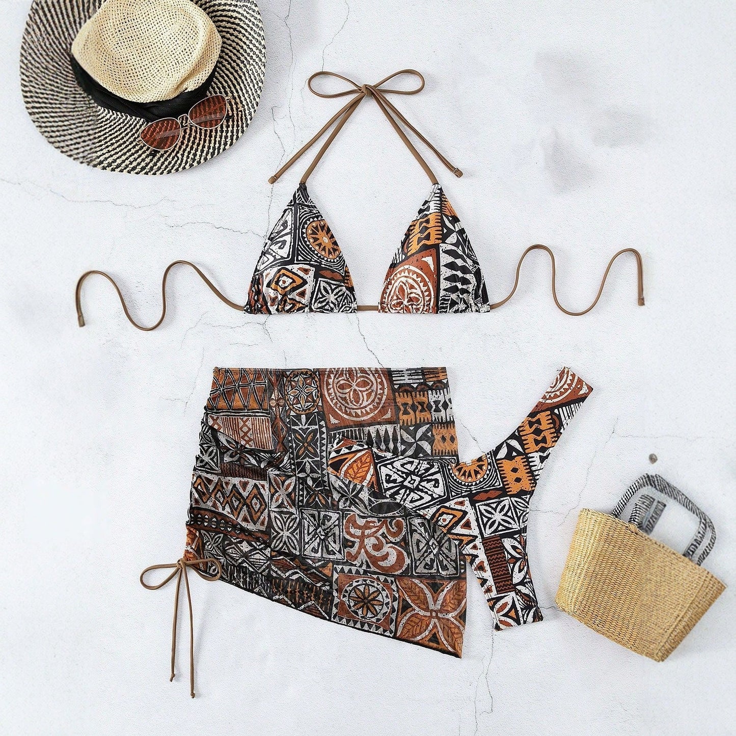 Women's Bikini Swimsuit Beach Separated Swimwear Sexy Three Piece Bikini