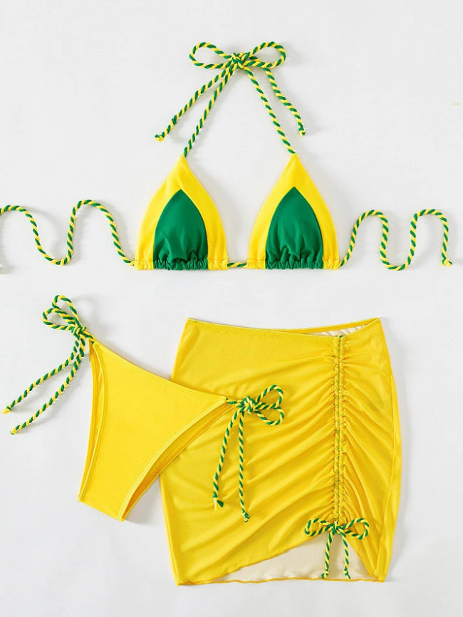 3 Piece Bikini Swimsuit Women's Split Swimsuit Bikini