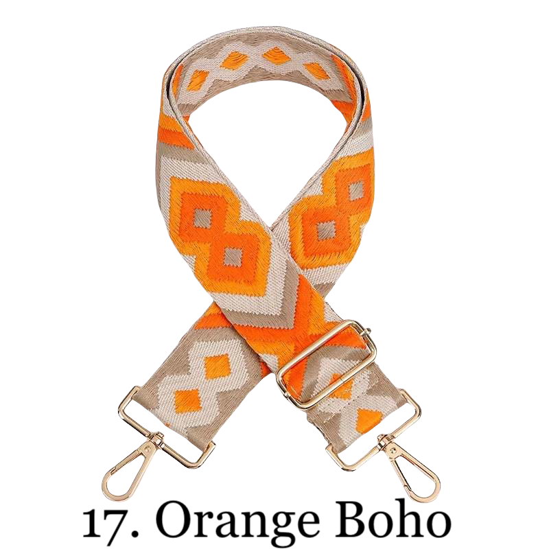 The Sailor | Zippered Crossbody Bag (Black) - Pick Your Strap 17. Orange Boho