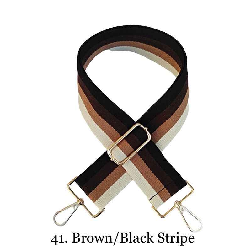 The Nora | Clear with Black Trim Stadium Courier- Pick Your Strap 41. Brown Black Stripe