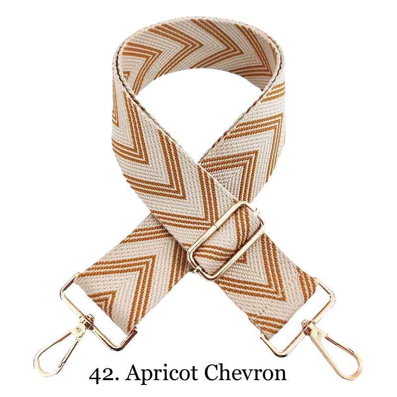 The Nora | Clear with Black Trim Stadium Courier- Pick Your Strap 42. Apricot Chevron