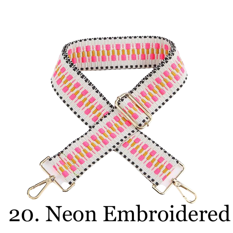 The Nora | Clear with Black Trim Stadium Courier- Pick Your Strap 20. Neon Embroidered