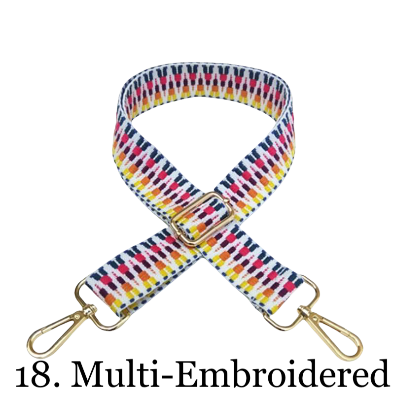 Vegan Suede Crossbody Bag (Yellow) - Pick Your Strap 18. Multi Embroidered