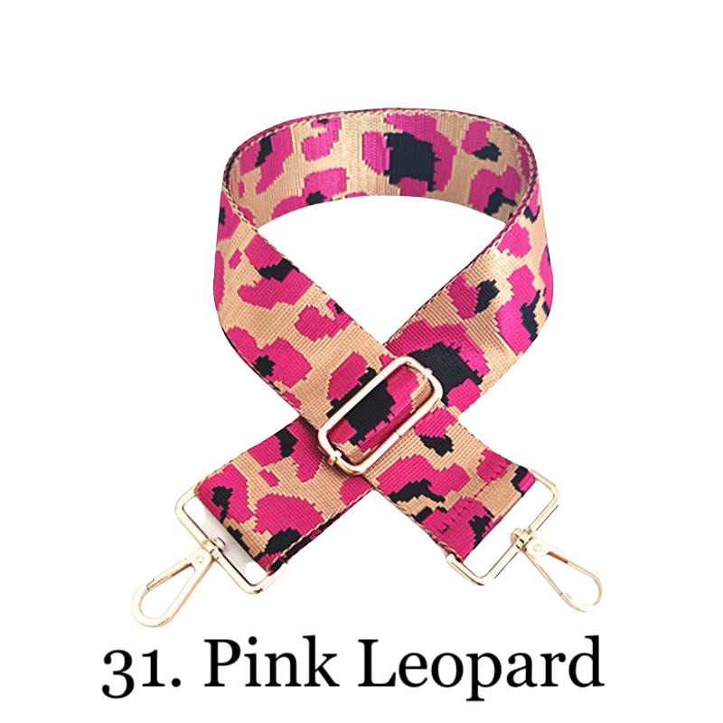 Vegan Suede Crossbody Bag (Brown) - Pick Your Strap 31. Pink Leopard
