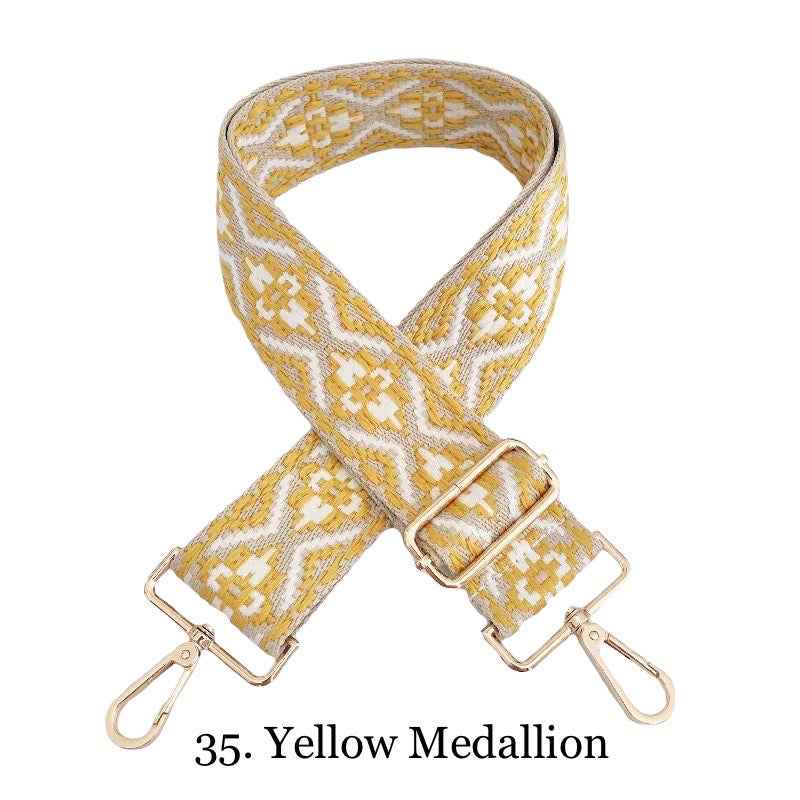 The James | Clear with Brown Trim Sling Bag - Pick Your Strap 35. Yellow Medallion