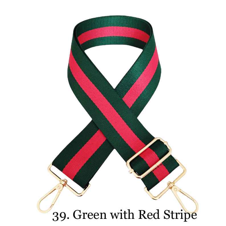 The Sailor | Zippered Crossbody Bag (Camel) - Pick Your Strap 39. Green with Red Stripe