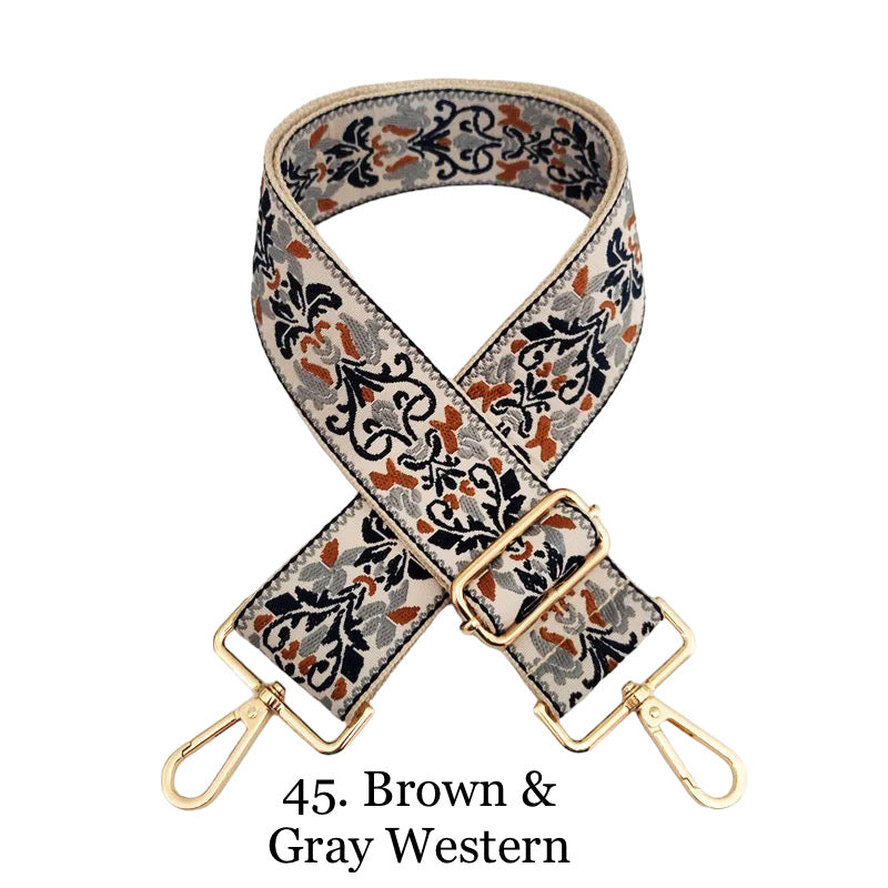 The Sailor | Zippered Crossbody Bag (Brown) - Pick Your Strap 45. Brown & Gray Western