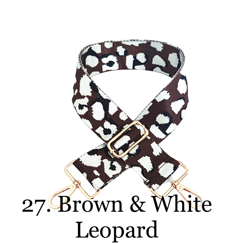The Nora | Clear with Black Trim Stadium Courier- Pick Your Strap 27. Brown & White Leopard