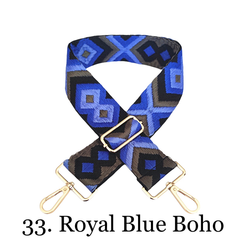 The Nora | Clear with Black Trim Stadium Courier- Pick Your Strap 33. Royal Blue Boho