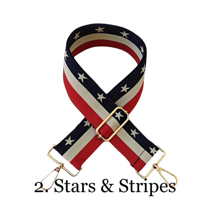 The Mia Vegan Leather Crossbody Bag (IVORY) - Pick Your Strap 2. Stars & Stripes