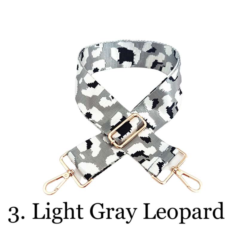 Vegan Suede Crossbody Bag (Gray) - Pick Your Strap 3. Light Gray Leopard