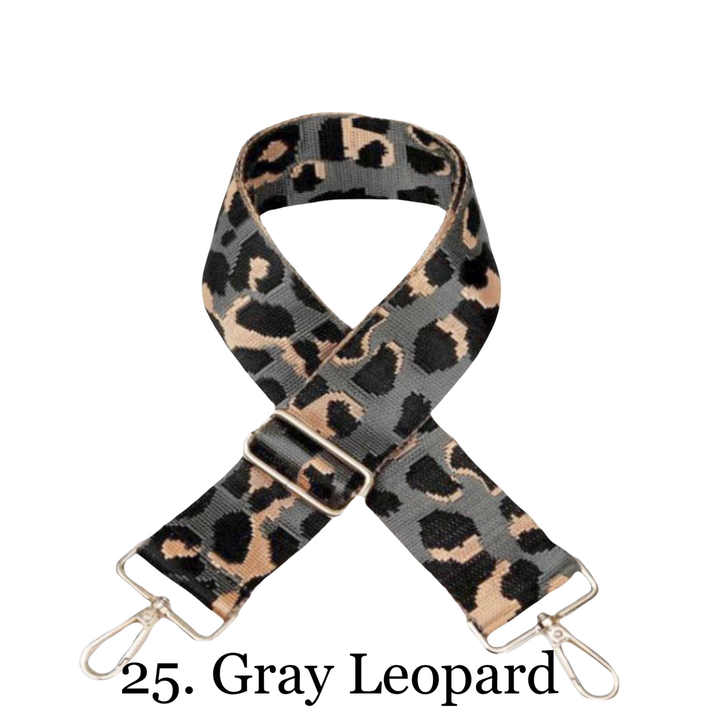 The James | Clear with Brown Trim Sling Bag - Pick Your Strap 25. Gray Leopard